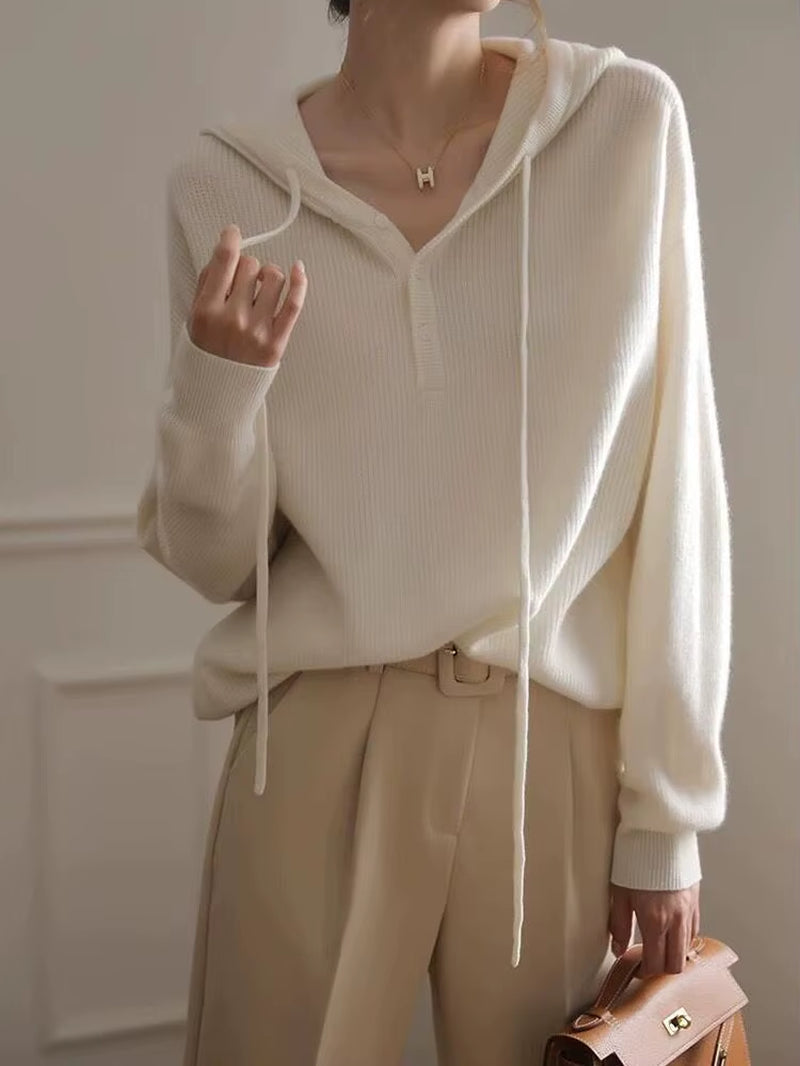Long Sleeve Women Cashmere Hoodie Autumn and Winter Hooded Cashmere Sweater Cashmere Sweater Women