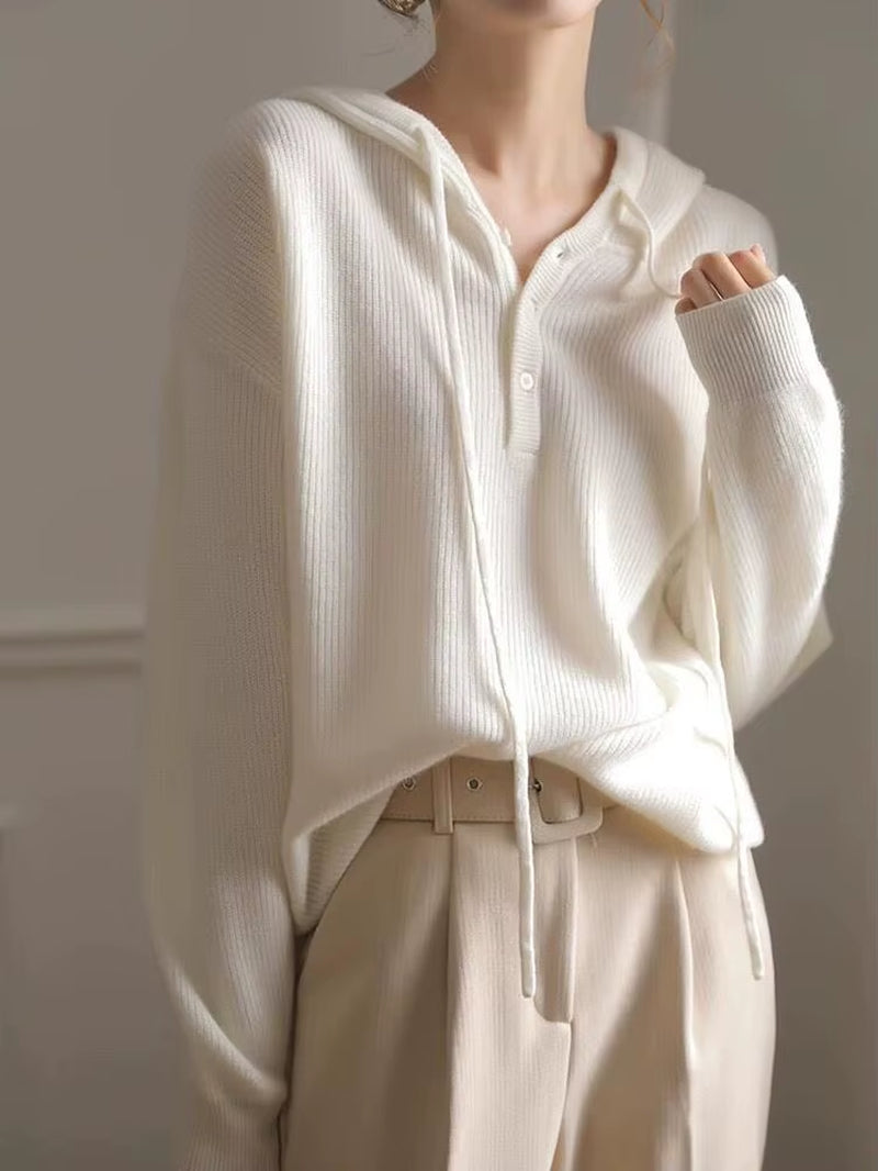 Long Sleeve Women Cashmere Hoodie Autumn and Winter Hooded Cashmere Sweater Cashmere Sweater Women